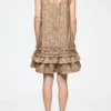 Printed Stretch Cotton U-neck Mini Dress