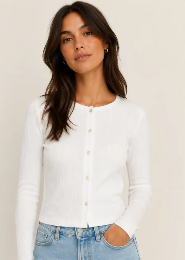 Compact Pointelle Rib Jersey Top