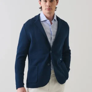 Half-Milano Cotton 2 Button Knit Blazer