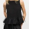 Cotton Poplin Smock Tie String Top