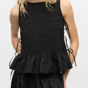 Cotton Poplin Smock Tie String Top