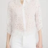 The Paisley Eyelet Cinch Sleeve Shirt