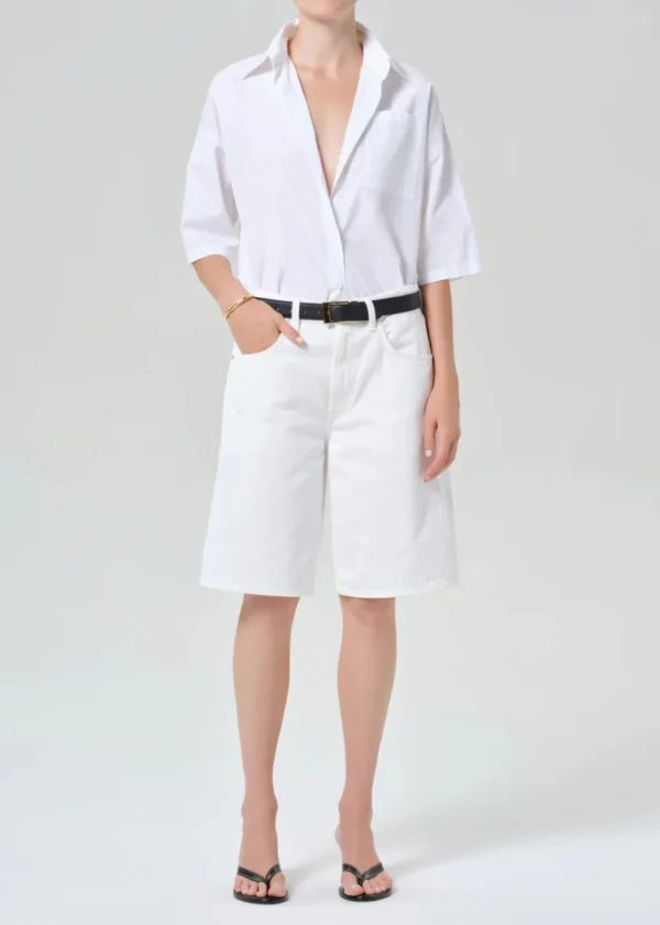 Frances Cropped Cape Button Up Top