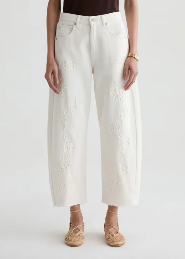 Hattie Crop Barrel Leg Eyelet Jean