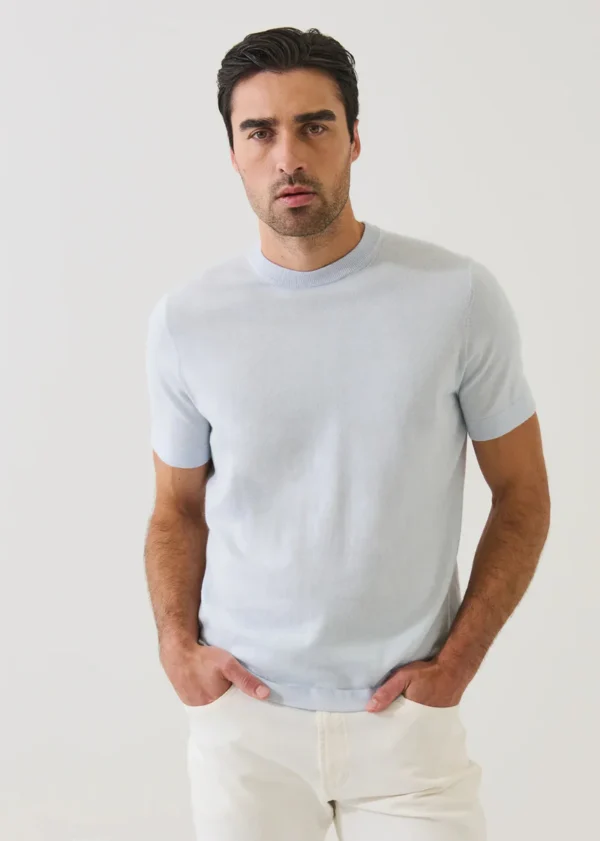 Cotton Blend Short Sleeve Crewneck