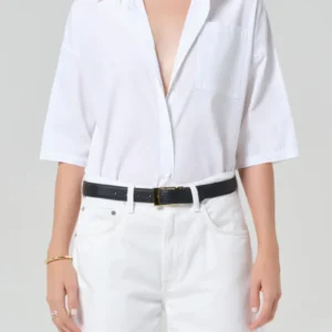 Frances Cropped Cape Button Up Top